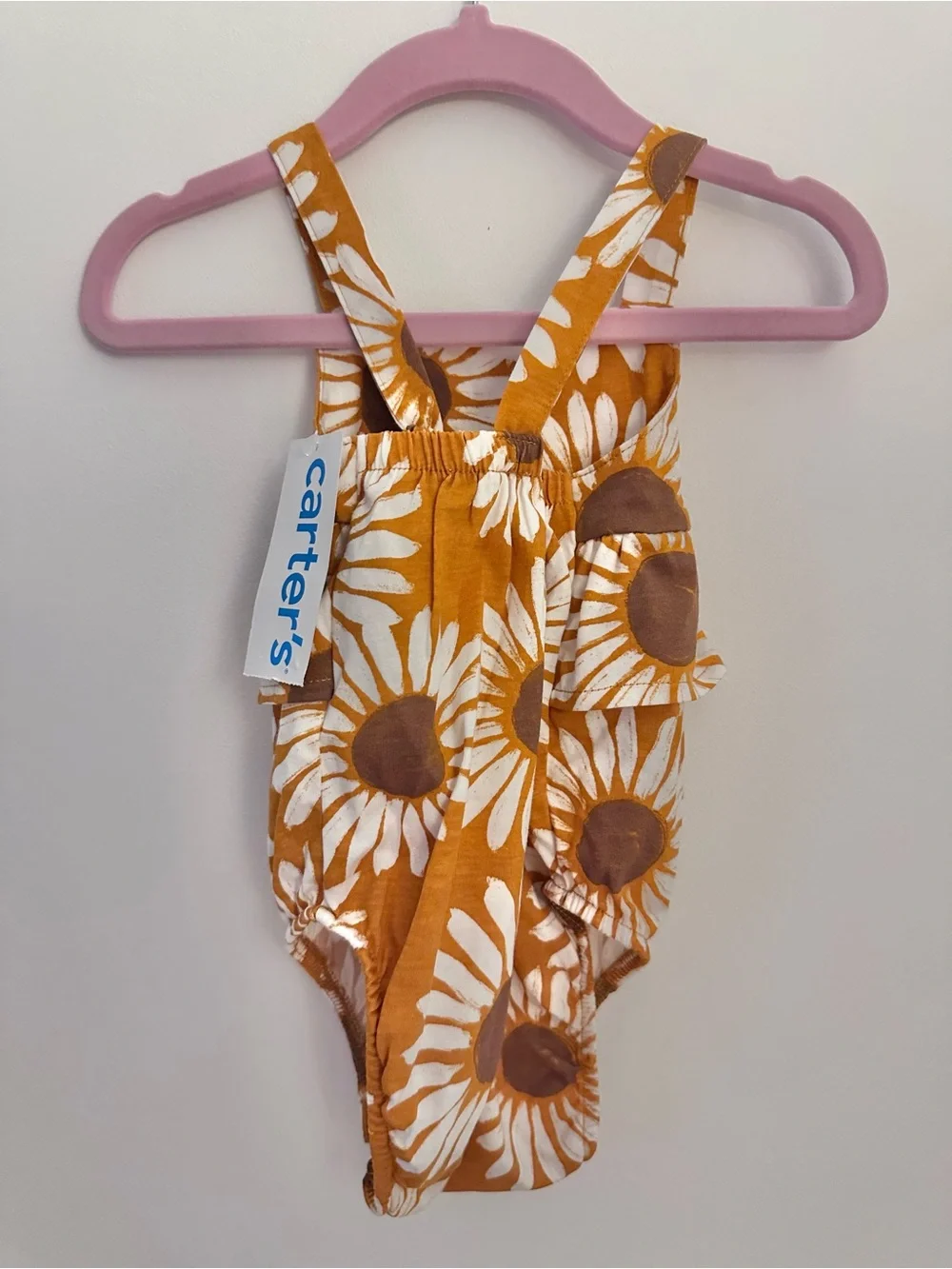 Carter’s Sunflower Baby Orange Romper Size 3 Months New with Tags